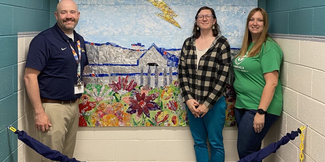 Cool at School: Pop Can Mural at Carmichaels