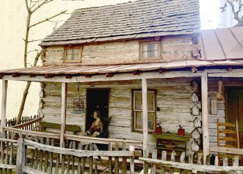 Greene Artifacts: L. Evans Parcell Log House Model