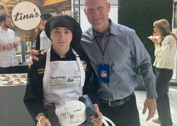 A Greene County CTC culinary arts student poses during the Taste of the Draft event in Pittsburgh.