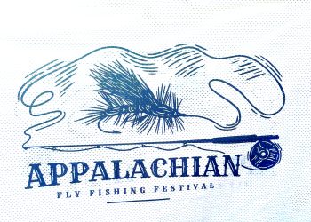 The Appalachian Fly Fishing Festival logo features a fishing fly, mountain outline, and fly rod with reel.