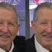 Close-up headshot of an older man smiling repeated double image.