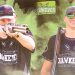 A Hunting Hills Hawkeyes clay target shooter is shown aiming a shotgun and posing with his firearm in a two photo collage.