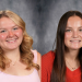 Side-by-side portraits of Waynesburg Central High School students Chatham Knight, wearing a light pink top, and Lelia McCollum, wearing a red sweater.